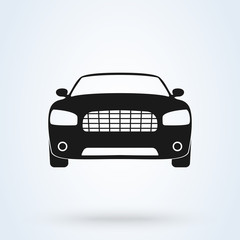 Vector car symbol front view icon automobile.