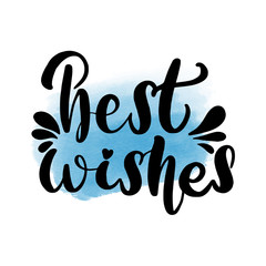 Best wishes lettering greeting card.