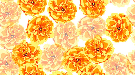 Orange Floral Seamless Pattern.