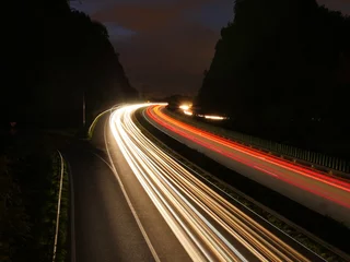 Austrian highway at night