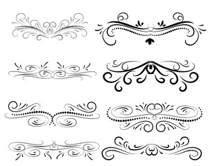 Fototapeta premium Set of decorative florish dividers, borders