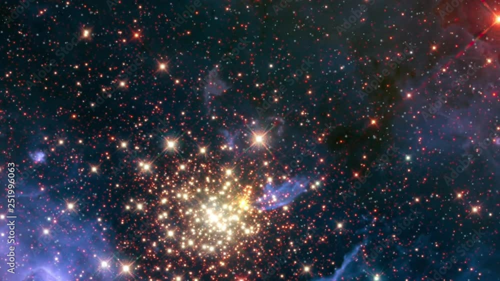 Sticker massive star burst cluster field flare light rotating, contains public domain image by nasa