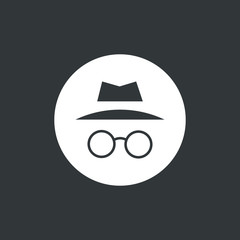 Incognito icon vector illustration. Browse in private. Isolated in white circle.