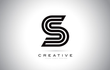S Letter Monogram Logo Design. Modern S Icon With Creative Beautiful Black Monogram Design.