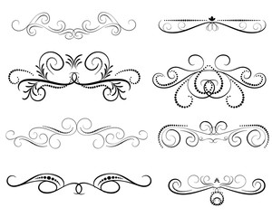 Obraz premium Zestaw ozdobnych kwiecistych przekładek, granic