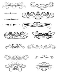 Set of decorative florish dividers, borders