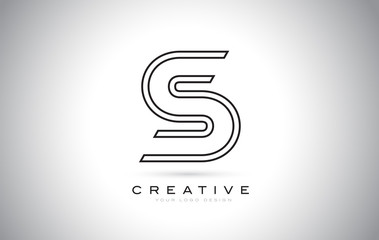S Letter Monogram Logo Design. Modern S Icon With Creative Beautiful Black Monogram Design.
