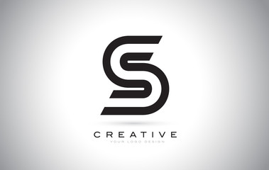 S Letter Monogram Logo Design. Modern S Icon With Creative Beautiful Black Monogram Design.
