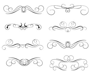 Obraz premium Set of decorative florish dividers, borders