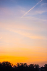 Fototapeta premium Trail after the plane in the sky.