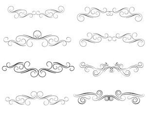 Set of decorative florish dividers, borders