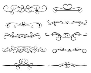 Obraz premium Set of decorative florish dividers, borders
