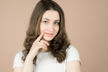 Fototapeta premium a girl is very positive