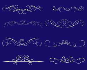 Obraz premium Set of decorative florish dividers, borders