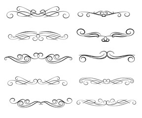 Fototapeta premium Set of decorative florish dividers, borders