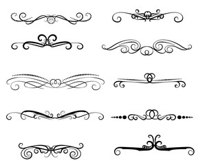 Fototapeta premium Set of decorative florish dividers, borders