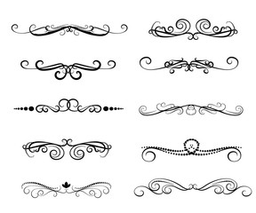 Obraz premium Set of decorative florish dividers, borders