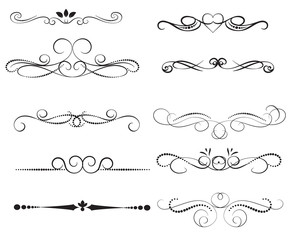 Set of decorative florish dividers, borders