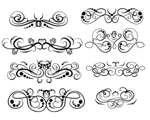 Set of decorative florish dividers, borders