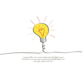 Big idea concept with light bulb in doodle style. Banner design for innovation, inspiration or...
