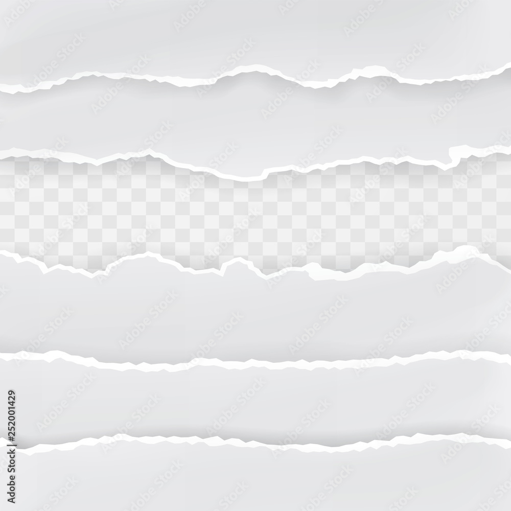 Poster vector torn hole in sheet of paper. transparent background of resulting window. template paper desig