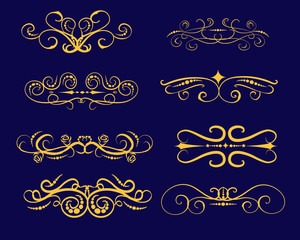 Set of decorative florish dividers, borders