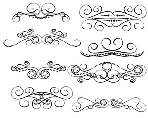 Obraz premium Set of decorative florish dividers, borders