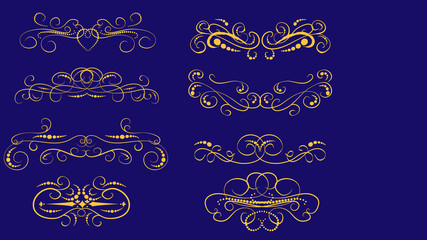 Set of decorative florish dividers, borders