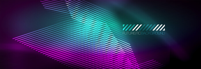 Shiny glowing lights neon color design background