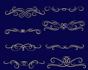 Obraz premium Set of decorative florish dividers, borders