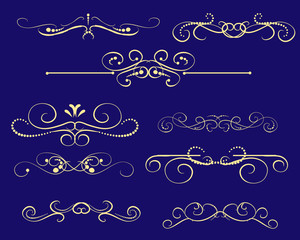 Set of decorative florish dividers, borders