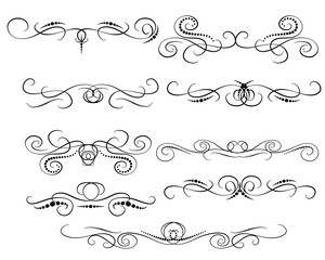 Obraz premium Set of decorative florish dividers, borders