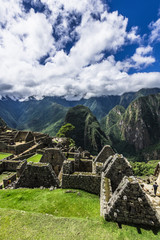 The ancient walls in the green mountains