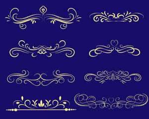 Set of decorative florish dividers, borders