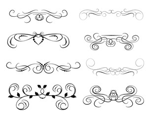 Set of decorative florish dividers, borders