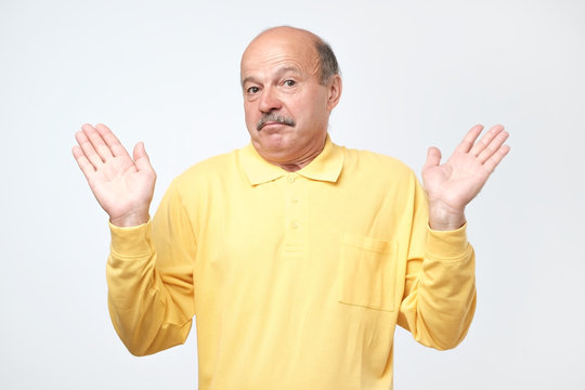 Handsome mature worker or fathert asking who cares, so what or not my problem