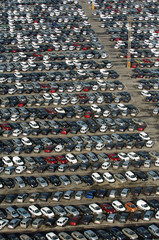 aerial image of a car park