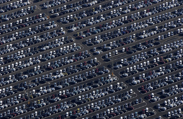 Obraz premium aerial image of a car park