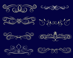 Set of decorative florish dividers, borders