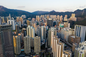 Obraz premium Top view of Hong Kong city