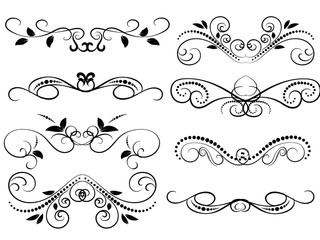 Set of decorative florish dividers, borders