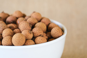Malaysia's local fruit, Mata Kucing or Dimocarpus longan malesianus shot on isolated background.