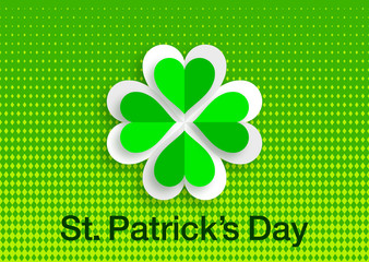 Four Leaf Clover,St.Patrick's Day,Green Background, Design Element,
