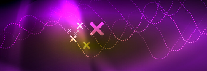 Shiny neon lights background, techno design, modern wallpaper for your project