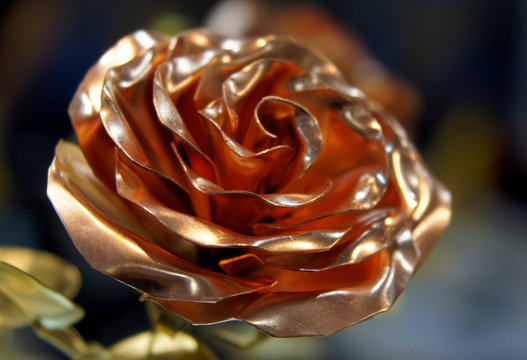 Rose made of copper