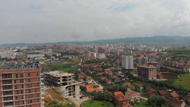 Aerial Serbia Kosovo Pristina June 2018 Sunny Day Mavic Air  Aerial video of downtown Pristina in Serbia on a beautiful sunny day.