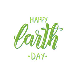 Earth Day. Vector Hand made lettering 