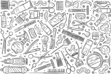 Hand drawn hairdresser tools