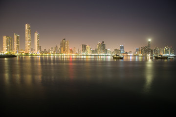 Fototapeta na wymiar Panama City skyline at night