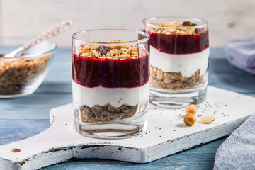 Image with granola and yogurt.